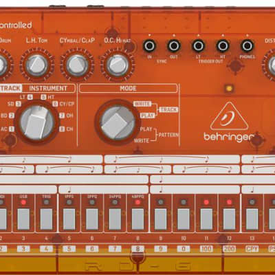 Behringer RD-6-TG Analog Drum Machine - Orange Translucent image 1