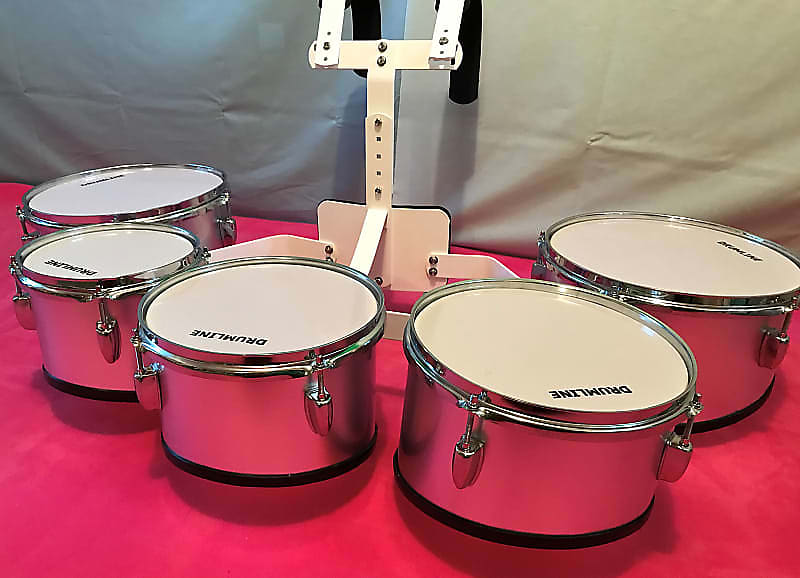 Drumline New Marching Quints Marching Drums with Carrier Reverb