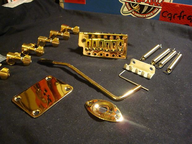 Gold Hardware Kit Tremolo Tuners Plates everything to upgrade Strat Project