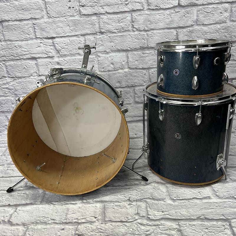 MIJ Stencil Kit 12 16 20 Drum Kit Blue Sparkle Reverb