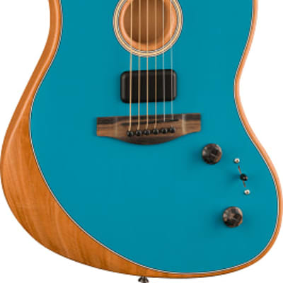 Fender American Acoustasonic Jazzmaster Acoustic Electric Guitar. Ocean Turquoise, Ebony Fingerboard image 5