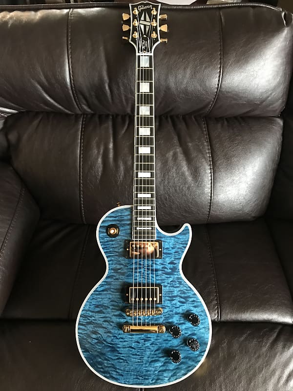 2016 Gibson Les Paul Custom Quilt Top Blue | Reverb