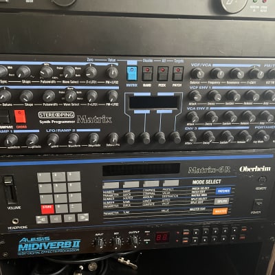 Oberheim Matrix 6R Rackmount 6-Voice Synthesizer 1986 - Black with Stereoping rackmount controller