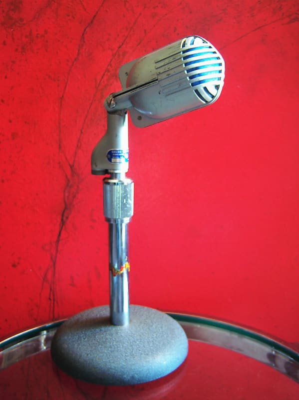 Vintage RARE 1940's Shure Brothers 120 / 508A / 708A crystal microphone w period Atlas DS7 stand image 1