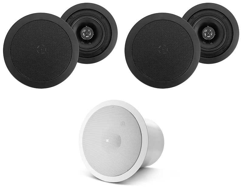 (4) HC55 5.25&quot; 300 Watt Black In-Ceiling Home Theater Speakers+JBL Subwoofers  			