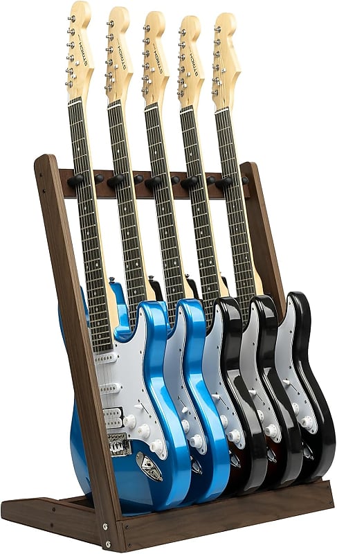 Guitar Stand for Multiple Guitars, Wooden Guitar Rack for 5 | Reverb