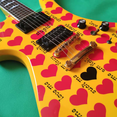 Fernandes / Burny MG-145S HY Yellow Heart Hide X Japan | Reverb