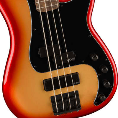 Squier Contemporary Active Precision Bass PH, Laurel Fingerboard, Black Pickguard, Sunset Metallic image 4