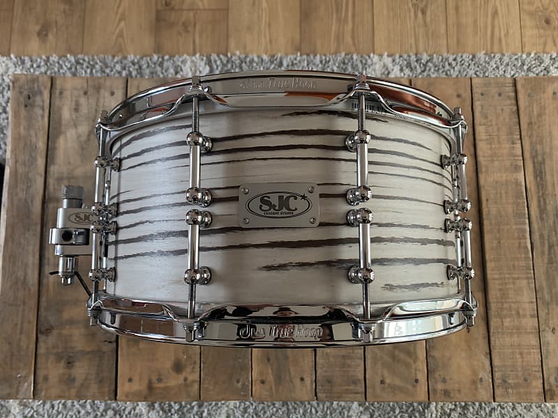 SJC 6.5 x 14 Alpha Brass Snare Drum - Polished Hammered Brass