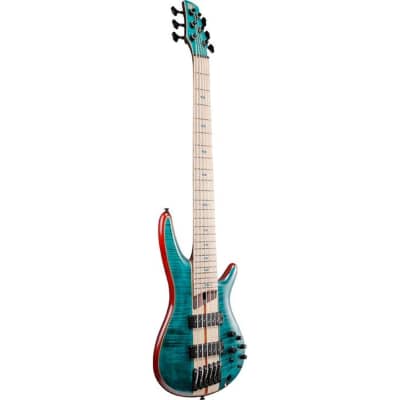 Ibanez SR Premium 6-String Electric Bass Guitar Caribbean Green Low Gloss image 5
