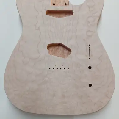 Shepard Custom Guitars  Telecaster Body Quilted Maple Top On 1pc Mahogany Backroute  2022 Unfinished image 5