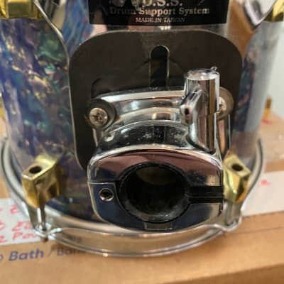 Precision Drum Company 10x9 Tom Tom 2000s - Blue and purple marine pearl with Rackete X soft case image 5