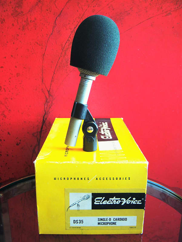 Vintage 1977 Electro-Voice DS35 Cardioid Dynamic Microphone Low Z w accessories RE16 image 1