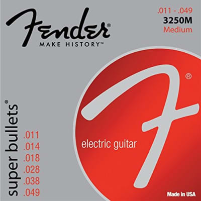 Fender 3250M Super Bullets Electric Guitar Strings Set - MEDIUM 11-49 for sale