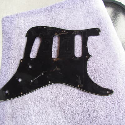 Stratocaster Style Pickguard Non Fender 3 Ply B/W/B  Stratocaster Pickguard Shows Considerable Wear image 1