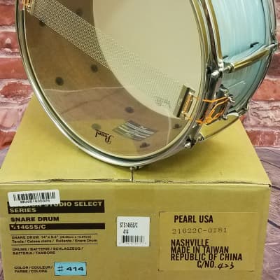 Pearl Session Studio Select Ice Blue Oyster 14x6.5 Snare Drum Mahogany Shell | NEW Authorized Dealer image 5