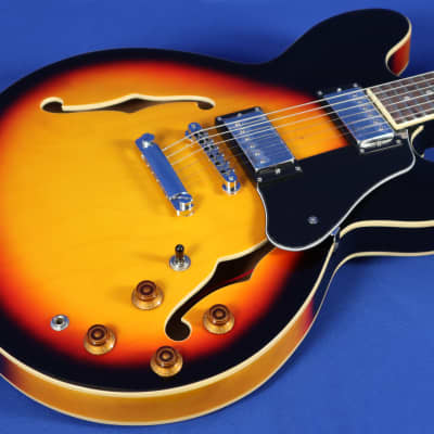 Fretking Vintage VSA500 Sunburst Semi-Hollow Electric Guitar Wilkinson image 3