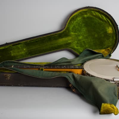 Bruno Royal Artist Style A Tenor Banjo, made by Wm. Lange (1926), original black hard shell case. image 10