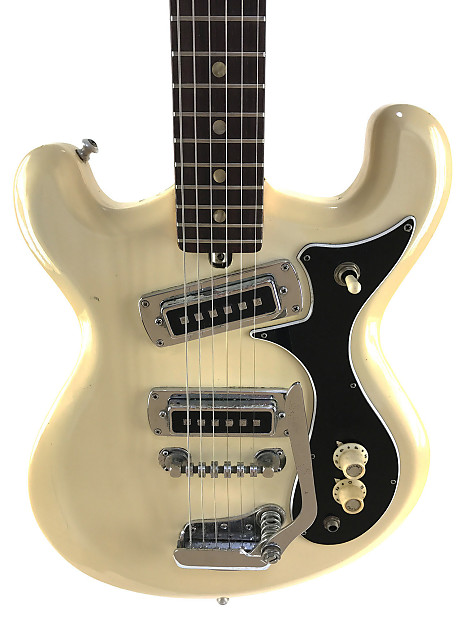 Teisco R2, Mosrite Style Guitar, White, 1968 Vintage, Japan