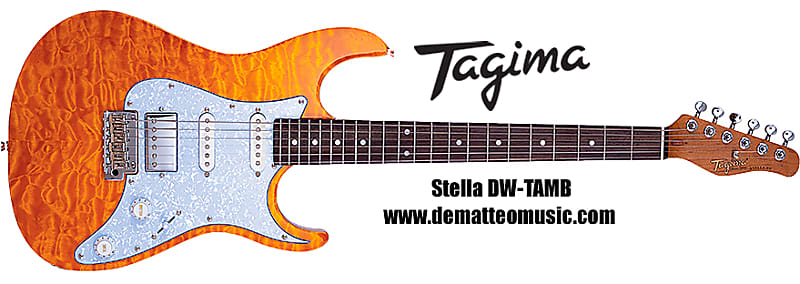 Tagima Stella DW-TAMB 6-String Electric Guitar, Color: Transparent Orange Fade image 1