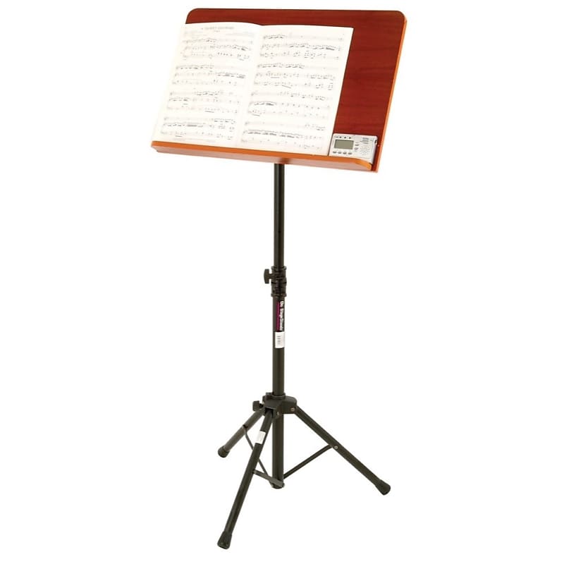 On-Stage SM7312W Conductor Stand with Wide Wooden Bookplate image 1