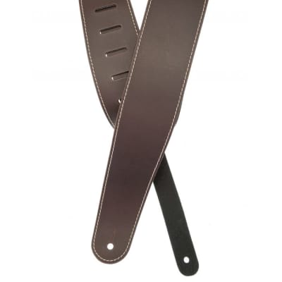 Planet Waves 25LS01-DX Classic Leather Guitar Strap with Contrast Stitch, Brown image 6