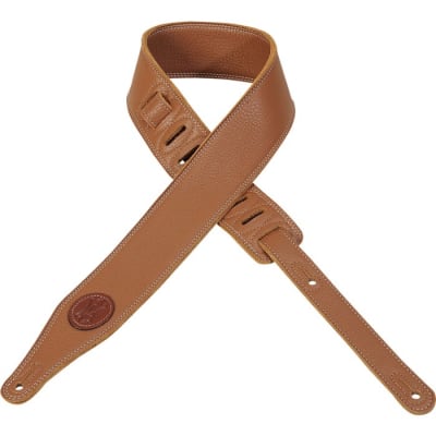 Levys M17SS 2.5"" Triple-Ply Super-Soft Garment Leather Guitar Strap - Brown image 3
