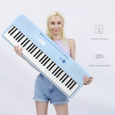 Smart Keyboard Color 61 Lighted Keys Piano Keyboard, Music Keyboard For Beginners With 256 Tones, 64 Polyphony, Built-In Led Lights And Free Apps (Blue) image 3