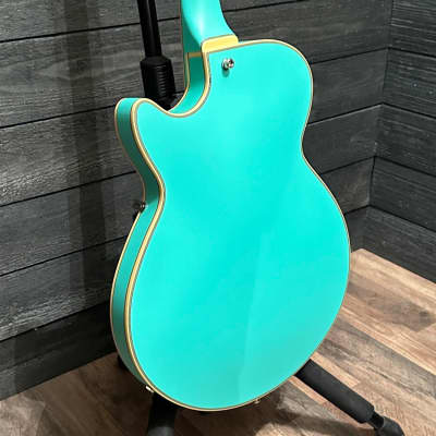 D'Angelico Deluxe SS LE Matte Surf Green Semi Hollow Body Electric Guitar Prototype image 4