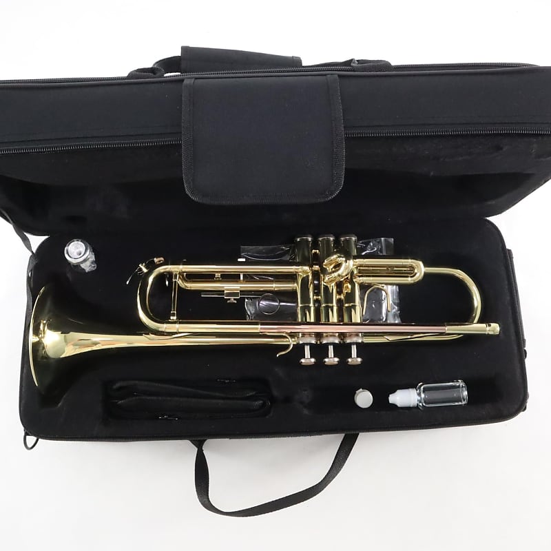  Apollo Trumpet in gold lacquer, complete with case and  accessories : Musical Instruments