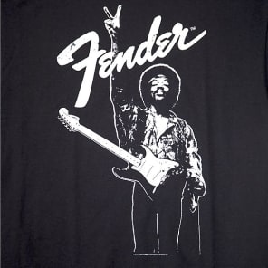 Fender Jimi Hendrix Collection Peace T-Shirt, Black and White, S 2016