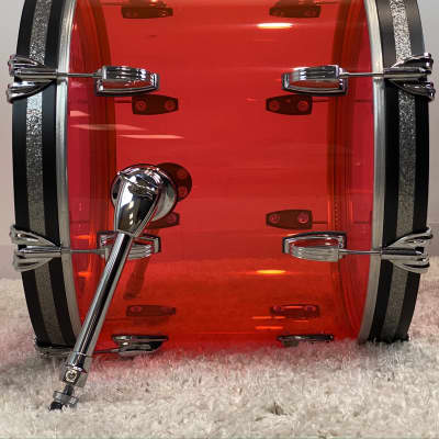 Ludwig 18/12/14/5x14" Vistalite Jazzette Drum Set - Pink Vistalite w/ Exclusive 18" BD! image 7