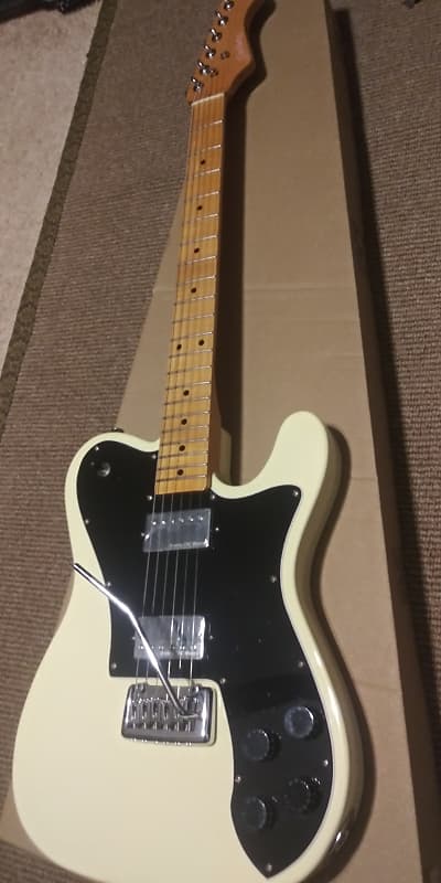 Telecaster deluxe Vintage White humbucker tele super nice new | Reverb