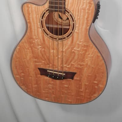 Dean Exotica Quilt Ash Gloss Natural Left-Handed Acoustic Electric Bass DEMO *Blemish image 5