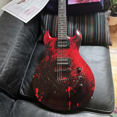 Washburn USA Custom Shop Scott Ian's "Murder Weapon" #2 SG Signed w/ COA Tony Iommi pickup Black\Blo image 2