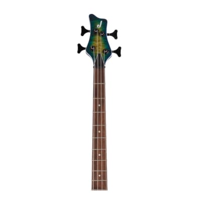 Jackson X Series Spectra Bass SBXQ IV 4-String, Laurel Fingerboard, Poplar Body, and Maple Neck Electric Guitar (Right-Handed, Amber Blue Burst) image 5
