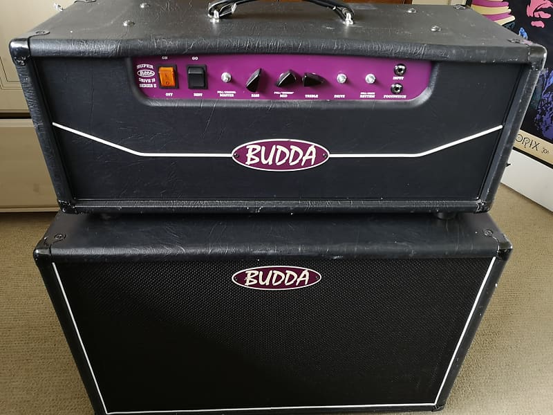 Budda Superdrive 18 & Matching 2x12 Cab 2008 ish Black/Purple image 1