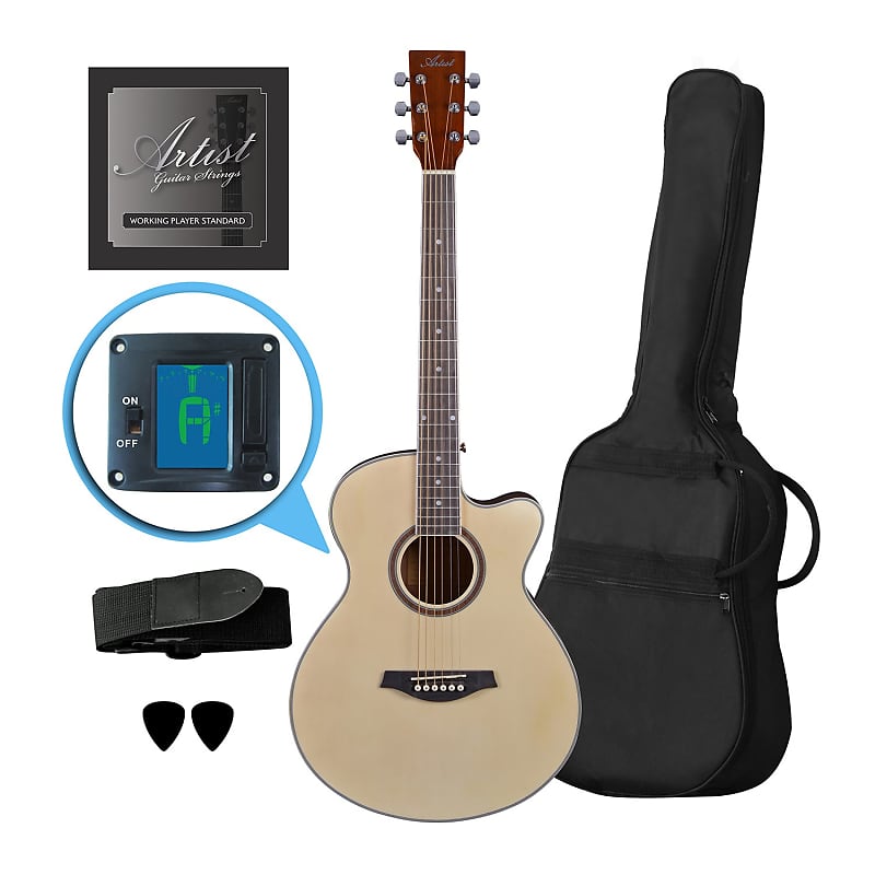Artist LSPSNT Small Body Beginner Acoustic Guitar Pack image 1