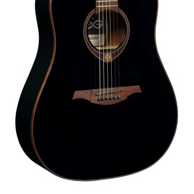 LAG T118D-BLK Tramontane Dreadnought Acoustic Guitar. Black T118D-BLK-U for sale