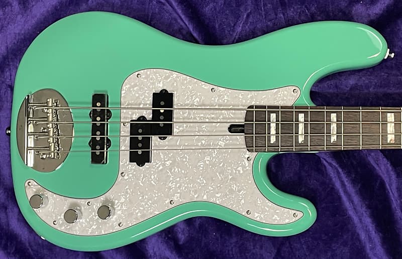 Lakland Skyline 44-64 Custom, Seafoam Green w/ Rosewood *1.5" Nut / Thin Neck Specs image 1