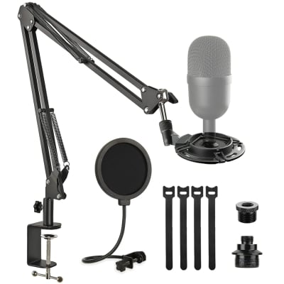 Podcast Equipment Bundle, BM-800 Mic Kit with Live Sound Card, Adjustable  Mic Suspension Scissor Arm, Metal Shock Mount and Double-Layer Pop Filter