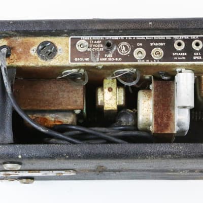 1965 Fender AB165 Bassman Amp Black Panel Vintage Original Piggyback Tube Amplifier Guitar Head image 13