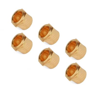 StewMac Vintage-style Tuner Bushings, Hex tapered, gold, set of 6 for sale