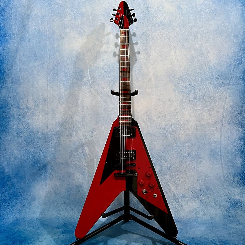 Rare 2012 Edwards ESP E-FV RB Michael Schenker Red and Black Flying V Made  in Japan | Reverb Norway