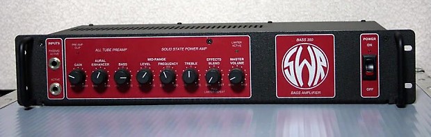 SWR Basic 350 Bass guitar head rare red face version pre