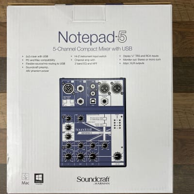 Soundcraft Notepad-5 5 Channel Compact Studio or Podcast Mixer w/ USB Interface image 7