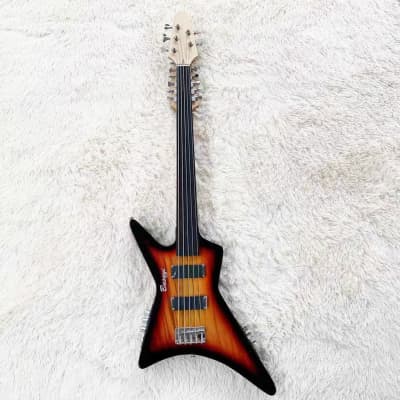 5 String Fretless Bass / 12 String   Double Sided,  Busuyi Double Neck Guitar 2021 (Sunburst)All levels image 2