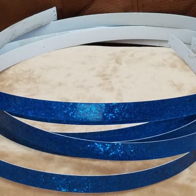 Original 1960-70s BLUE SPARKLE INLAY for Bass Drum Hoop. Real Vintage Original Ludwig * Un-faded image 1