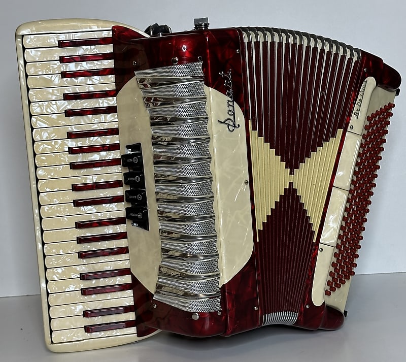 Pearl Red Sonart By DeLuca Sonola Piano Accordion LM (41 Key/ Reverb