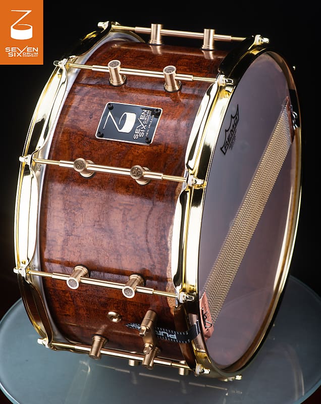 Seven Six Drum Company Granadillo Topo Map Finish 7.5x14” Custom Snare Drum  2022 Hand rubbed oil with dual texture Topo map effect
